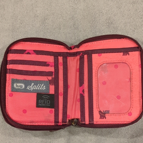 Lug Splits Compact RFID Wallet - Cats Orchid - NWT - Picture 6 of 12